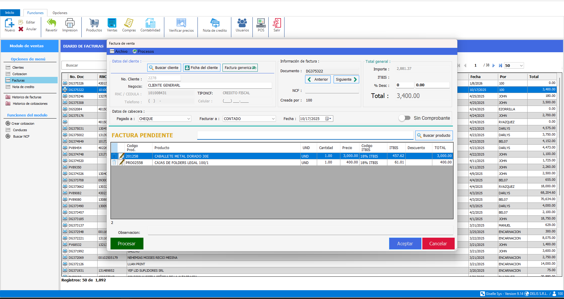 Gisselle POS - Sistema de Facturación